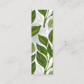 Naadloos patroon met groene theebladeren mini visitekaartje (Voorkant)
