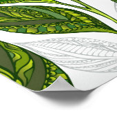 Naadloos patroon met groene theebladeren poster (Hoek)