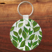 Naadloos patroon met groene theebladeren sleutelhanger (Voorkant)