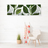 Naadloos patroon met groene theebladeren spandoek (Insitu)