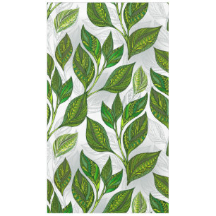 Naadloos patroon met groene theebladeren tafelkleed