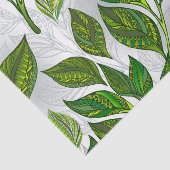 Naadloos patroon met groene theebladeren tissuepapier (Detail)