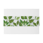 Naadloos patroon met groene theebladeren uitnodigingen wikkel (Achterkant Voorbeeld)