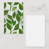 Naadloos patroon met groene theebladeren visitekaartje (Voorkant / Achterkant)
