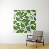 Naadloos patroon met groene theebladeren wandkleed (In Situ (horizontaal))