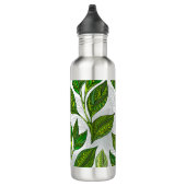 Naadloos patroon met groene theebladeren waterfles (Rechts)