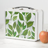 Naadloos patroon met groene theelbladeren (In situ)