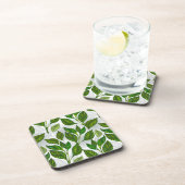 Naadloos patroon met groene theelbladeren bier onderzetter (Rechterzijde)