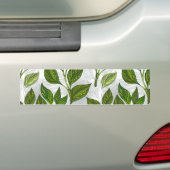 Naadloos patroon met groene theelbladeren bumpersticker (Op auto)