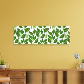 Naadloos patroon met groene theelbladeren canvas afdruk (Insitu (Woonkamer))