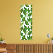 Naadloos patroon met groene theelbladeren canvas afdruk (Insitu (Woonkamer))