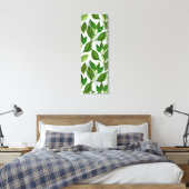 Naadloos patroon met groene theelbladeren canvas afdruk (Insitu (Slaapkamer))