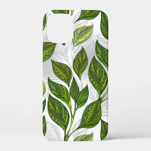 Naadloos patroon met groene theelbladeren Case-Mate iPhone case (Achterkant)
