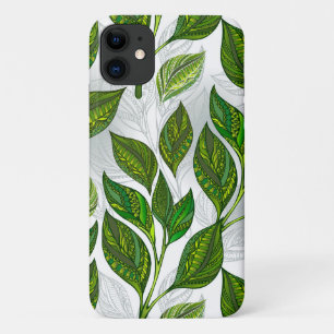 Naadloos patroon met groene theelbladeren Case-Mate iPhone case
