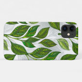 Naadloos patroon met groene theelbladeren Case-Mate iPhone case (Achterkant (horizontaal))