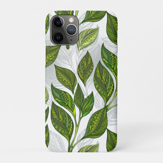 Naadloos patroon met groene theelbladeren Case-Mate iPhone case (Achterkant)