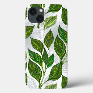 Naadloos patroon met groene theelbladeren Case-Mate iPhone case