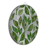 Naadloos patroon met groene theelbladeren dartbord (Voorkant Links)