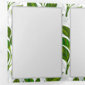 Naadloos patroon met groene theelbladeren drieluik aankondiging (Binnenzijde eerst)