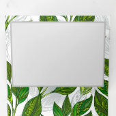 Naadloos patroon met groene theelbladeren drieluik aankondiging (Binnenzijde eerst)