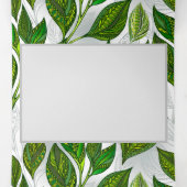 Naadloos patroon met groene theelbladeren drieluik aankondiging (Binnenkant midden)