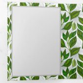 Naadloos patroon met groene theelbladeren drieluik kaart (Binnenzijde eerst)