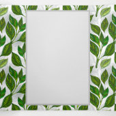 Naadloos patroon met groene theelbladeren drieluik kaart (Binnenkant midden)