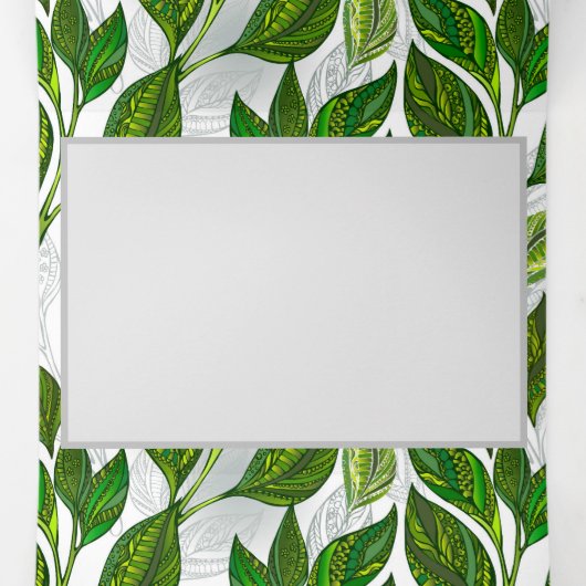 Naadloos patroon met groene theelbladeren drieluik programma (Binnenkant midden)