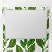 Naadloos patroon met groene theelbladeren drieluik programma (Binnenzijde eerst)