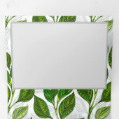 Naadloos patroon met groene theelbladeren drieluik wenskaart (Binnenzijde eerst)