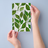 Naadloos patroon met groene theelbladeren flyer (Hand)