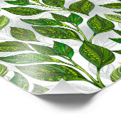 Naadloos patroon met groene theelbladeren foto afdruk (Hoek)