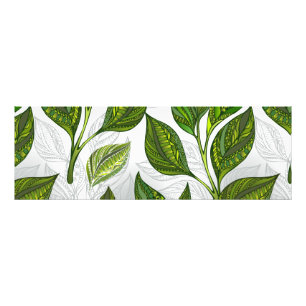 Naadloos patroon met groene theelbladeren foto afdruk