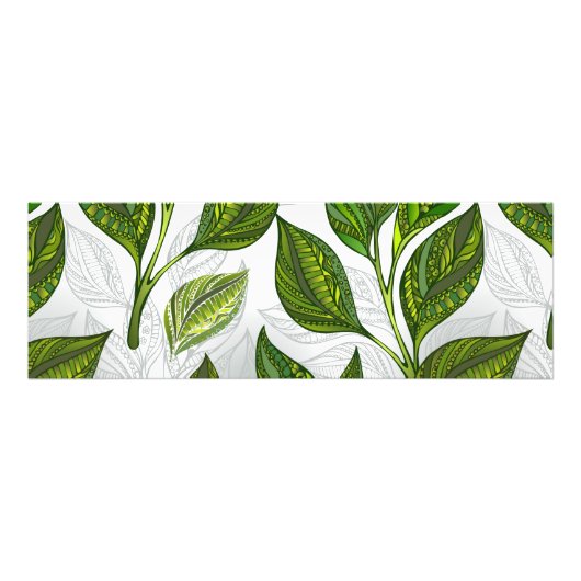 Naadloos patroon met groene theelbladeren foto afdruk (Voorkant)