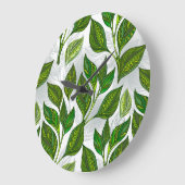 Naadloos patroon met groene theelbladeren grote klok (Hoek)