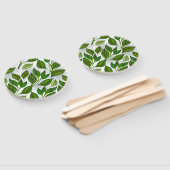 Naadloos patroon met groene theelbladeren handwaaier (Niet-gemonteerd)