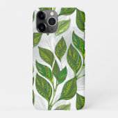 Naadloos patroon met groene theelbladeren iPhone hoesje (Achterkant)
