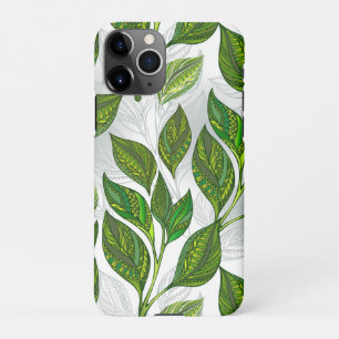 Naadloos patroon met groene theelbladeren iPhone 11Pro hoesje
