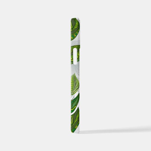 Naadloos patroon met groene theelbladeren iPhone hoesje (Rechterkant)