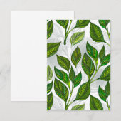 Naadloos patroon met groene theelbladeren kaart (Voorkant / Achterkant)