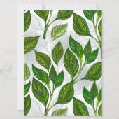 Naadloos patroon met groene theelbladeren kaart (Voorkant)