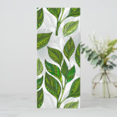 Naadloos patroon met groene theelbladeren kaart (Staand voorkant)