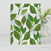 Naadloos patroon met groene theelbladeren kaart (Staand voorkant)