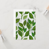 Naadloos patroon met groene theelbladeren kaart (Voorkant / Achterkant in situ)