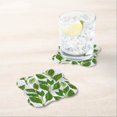 Naadloos patroon met groene theelbladeren kartonnen onderzetters (Insitu)