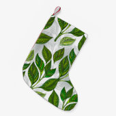 Naadloos patroon met groene theelbladeren kleine kerstsok (Voorkant (Hangend))