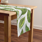 Naadloos patroon met groene theelbladeren korte tafelloper (Voorbeeld)