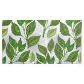 Naadloos patroon met groene theelbladeren kussensloop (Voorkant-Links)