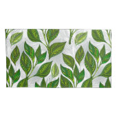 Naadloos patroon met groene theelbladeren kussensloop (Achterkant-Rechts)