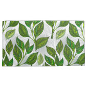 Naadloos patroon met groene theelbladeren kussensloop (Voorkant-Rechts)